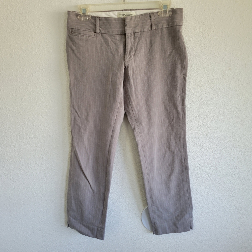 Banana Republic The Sloan Fit Striped Khaki Stretch Pant Size 4P